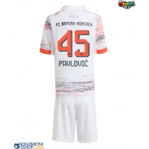 Otroški Nogometni dresi Bayern Munich Aleksandar Pavlovic #45 Gostujoči 2025-26 Kratek Rokav (+ Kratke hlače)